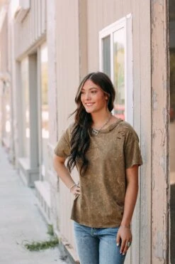 Vintage Olive Edgy Top