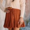Rust Ruffle Skort