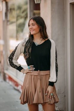 Tan Ruffle Skirt