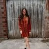 Rust Velvet Dress