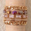 Tan Crystal Bracelet Stack