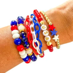 USA 4th Of July Bracelet Stack