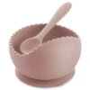 Pink Suction Bowl & Spoon Set