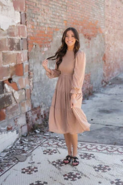 Chesnut Midi Dot Dress