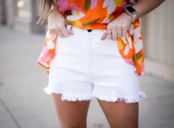 Hazel White Shorts