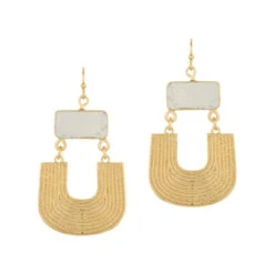 White Natural Stone Earring