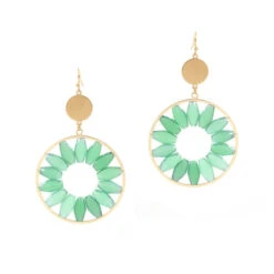 Mint Flower Dangle Earring