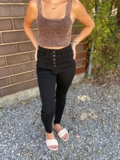 Black High Rise Denim