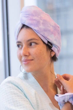 Hair Towel Twist- Purple Tie Dye