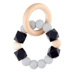 Black Marble Bamboo Baby Teether!