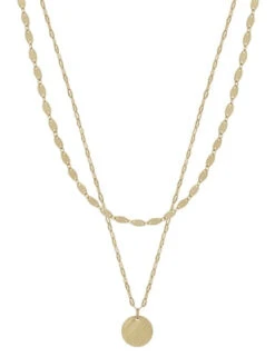 Gold Circle Dapped Necklace