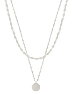 Silver Circle Dapped Necklace