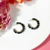 Black Beading Around Earring