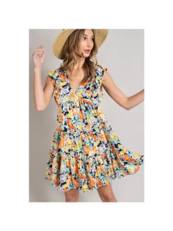 Floral Tiered Mini Dress