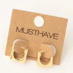 Gold Mini Square Huggie
