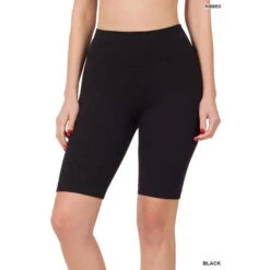Black Seamless Ribbed Biker