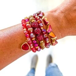 Cranberry Sizzle Bracelet Stack