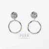 Circle Silver Disc Earring