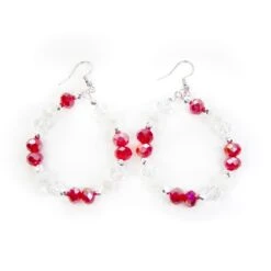 Red/White Dangle Earring