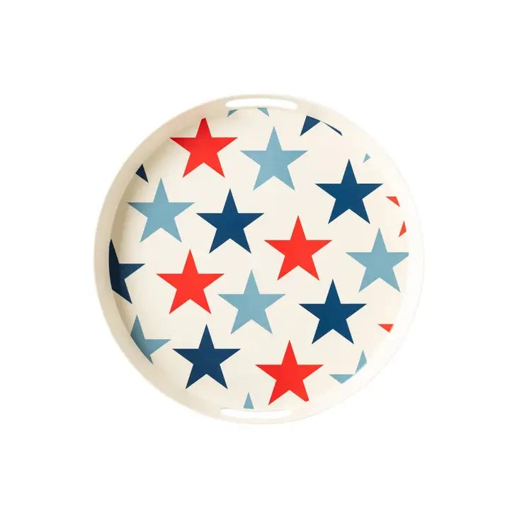 Multi Stars Reusable Bamboo Round Serving Tray