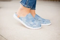 Denim Patched Pontoon Slide