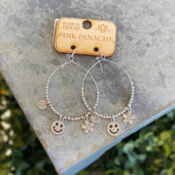 Silver Smiley Glam Earring