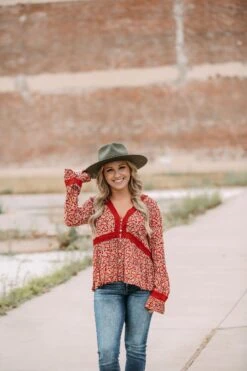 Challie Red Detail Top