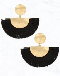 Black Half Moon Earrings