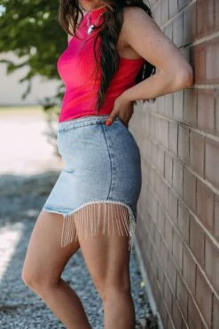 Sassy Bling Denim Skirt