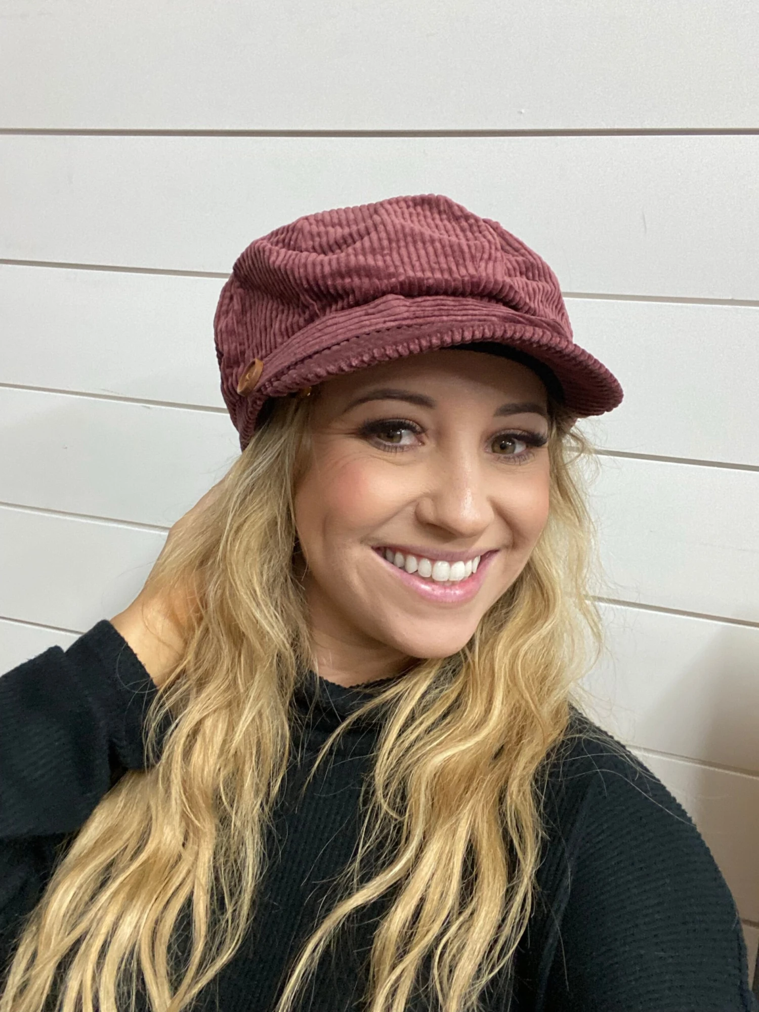 Burgundy Newsboy Cap - Image 3