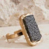 Hematite Druzy Ring