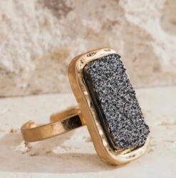 Hematite Druzy Ring