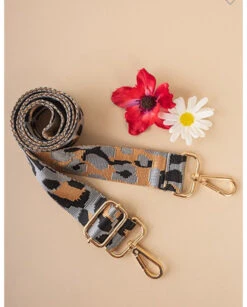 Charcoal Leopard Guitar Strap