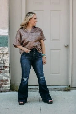 Dark Petite Flare Denim