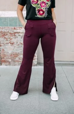 Plum Crossover Flare Yogas
