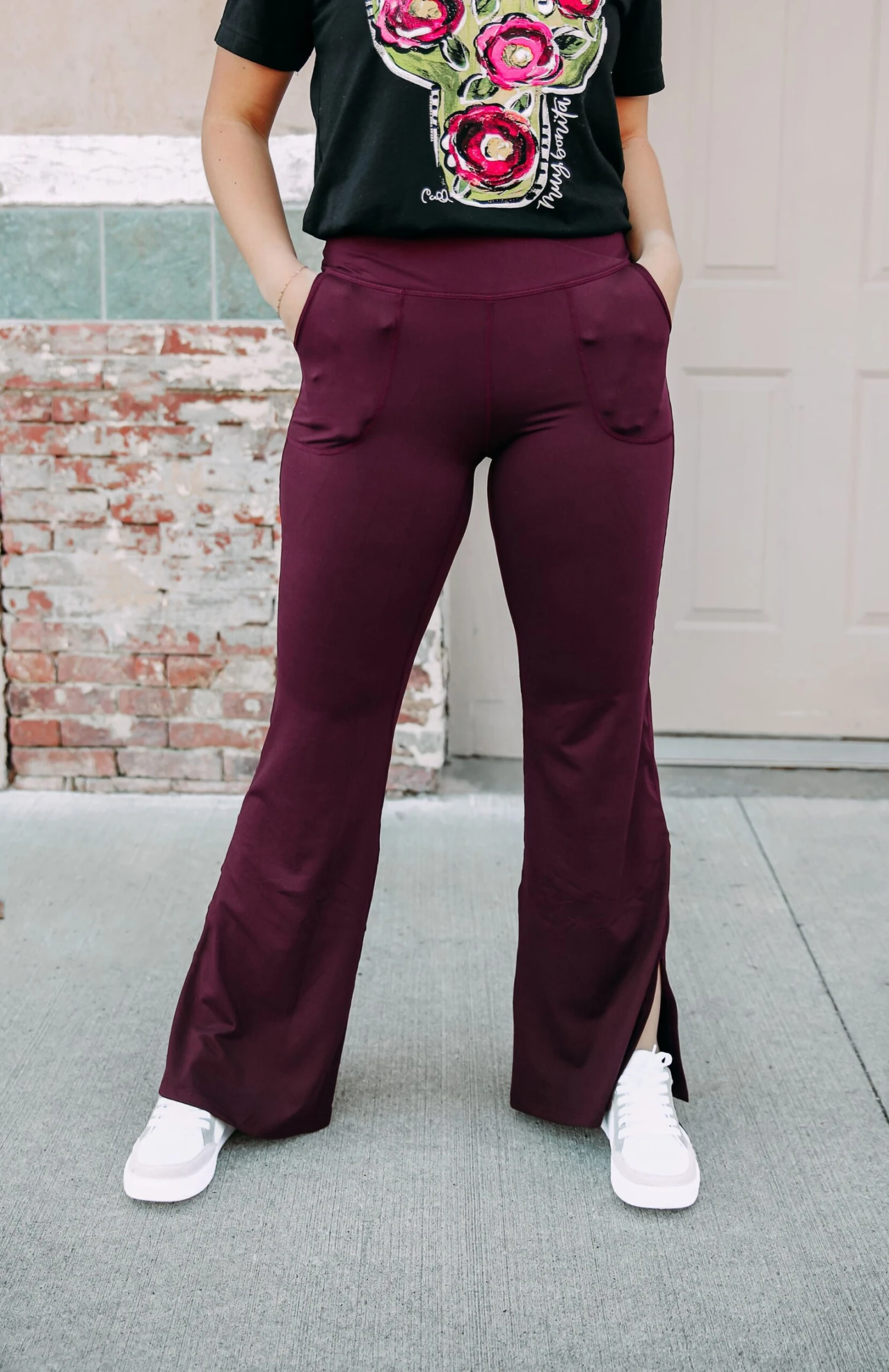 Plum Crossover Flare Yogas