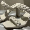 Ivory Brainded Strap Sandal